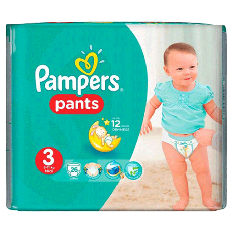 Pampers Pants 3, Midi 6-11kg, 26 Diapers