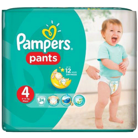 Pampers Pants 4, Maxi 9-14 kg, 24...