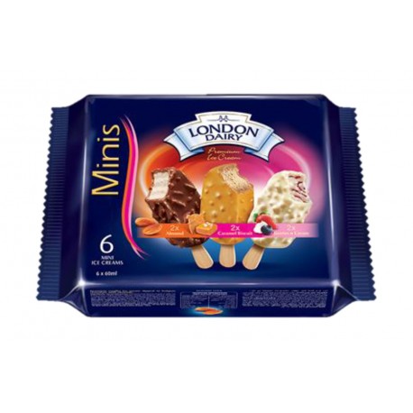 London Dairy Minis Almond+Caramel Biscuit+B.Cream 6 X60 ml