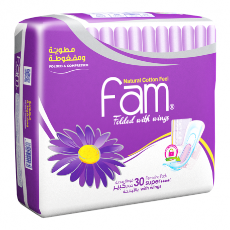 Fam Super Folded With Wings 30 Pads