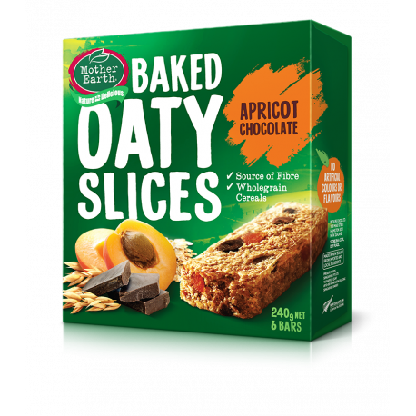 Mother Earth Chocolate Apricot Baked Oaty Slices 6 Bars