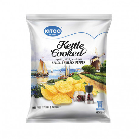 Kettle Cooked Sea Salt & Black Pepper Chips 40g