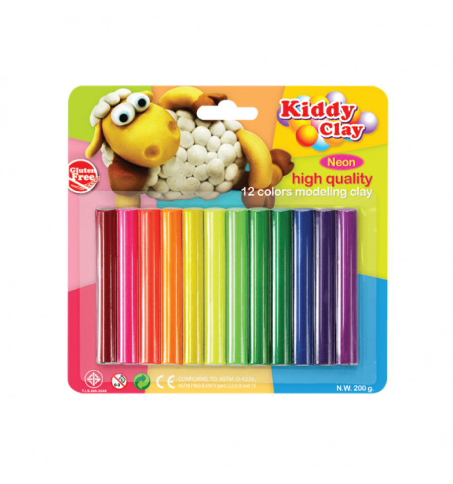 Kiddyclay Modeling Clay Set of 12 Color - Supermart.ae