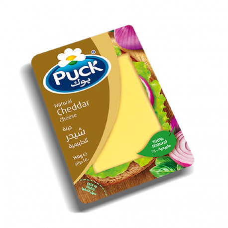 Puck Natural Cheddar Cheese Slices 150g