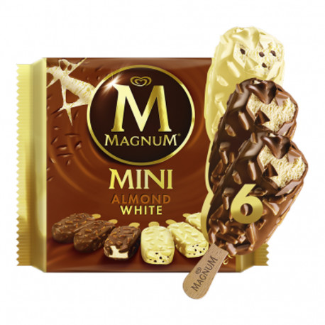 Magnum Mini Almond White Ice Cream 6x270g