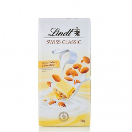 Lindt Swiss Classic White Chocolate with Almond Brittle 100g