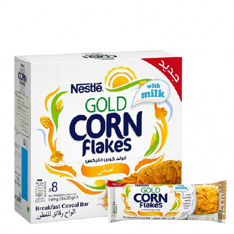 Nestle Gold Gorn Flakes Original Breakfast Cereal Bar 8x20G
