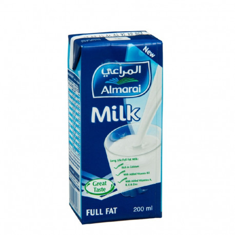 Almarai Long Life Milk UHT Full Fat With Added Vitamins 200ml