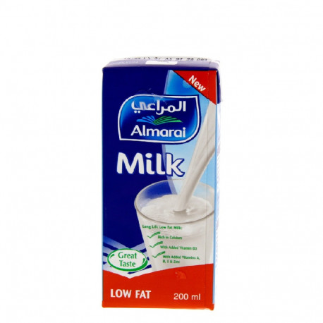 Almarai Long Life Milk UHT Low Fat With Added Vitamins 200m