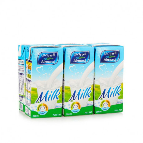 Almarai UHT Milk Full Fat With Added Vitamins 6x200ml