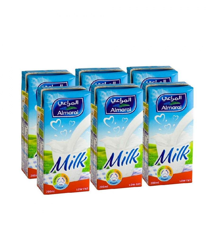 Almarai UHT Milk Low Fat With Added Vitamins 6x200ml from SuperMart.ae