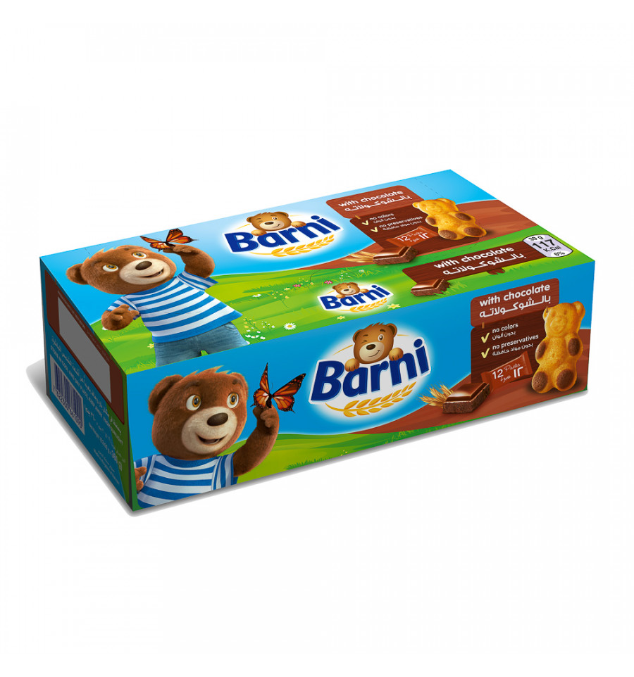 Barni Chocolate Sponge Cake Pack 12x30G from SuperMart.ae