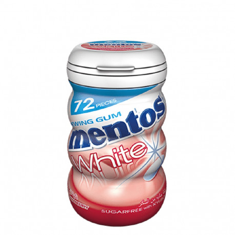 Mentos White Gum Strawberry Bottle