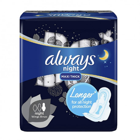 Always Night 8 Maxi Thick Pads with...