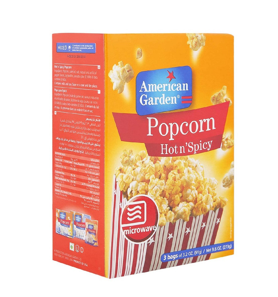900px x 962px - American Garden Hot & Spicy Microwave Popcorn 273G from SuperMart.ae