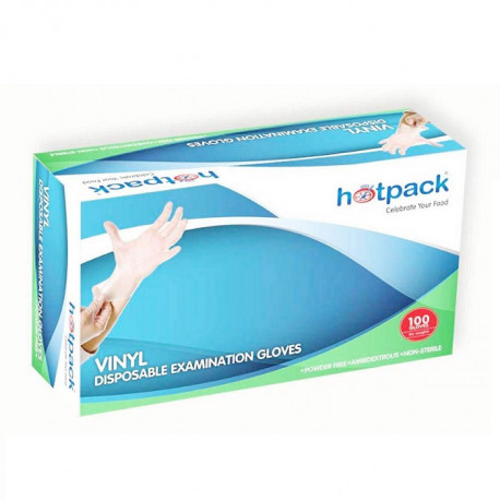 Hotpack Vinyl Examination Gloves 100 Pcs