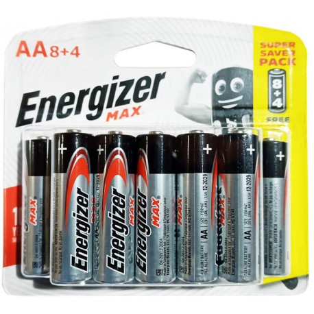 Energizer Max Alkaline Battery AA 12...