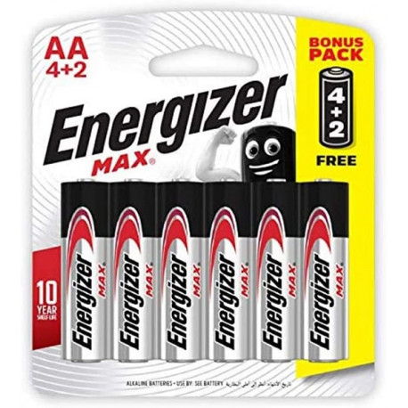 Energizer Max Alkaline Battery AA 6...