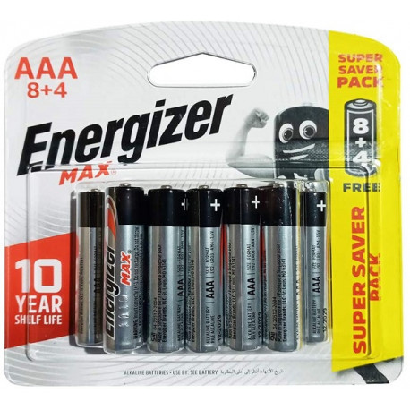 Energizer Max Alkaline Battery AAA 12...