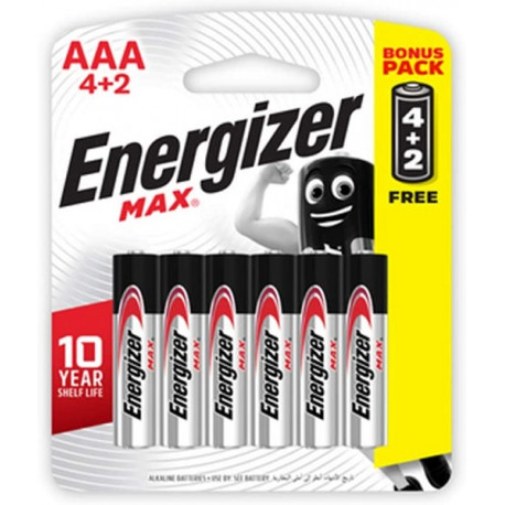 Energizer Max Alkaline Battery AAA 6...