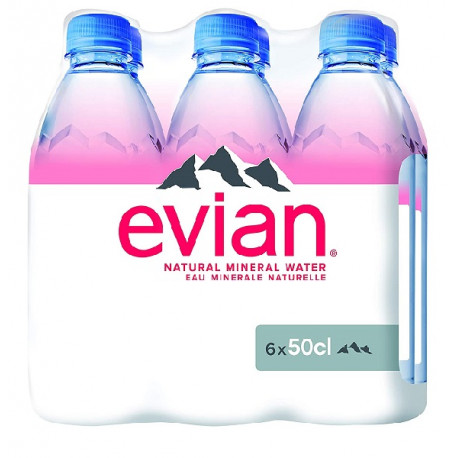 Evian Natural Mineral Water 6x500ML