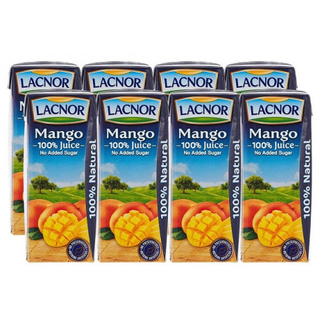 Lacnor Mango Sugar Free Juice 8X180ML
