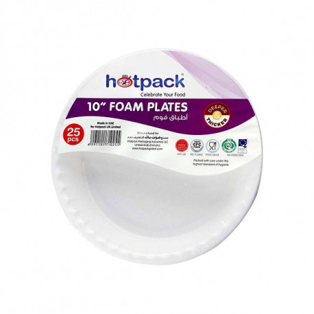 Hotpack Foam Plate 10 Inch 25 Pieces