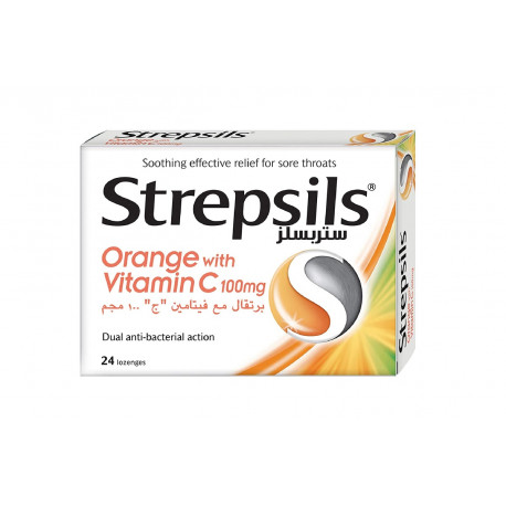 Strepsils Orange Vitamin C 24 Lozenges