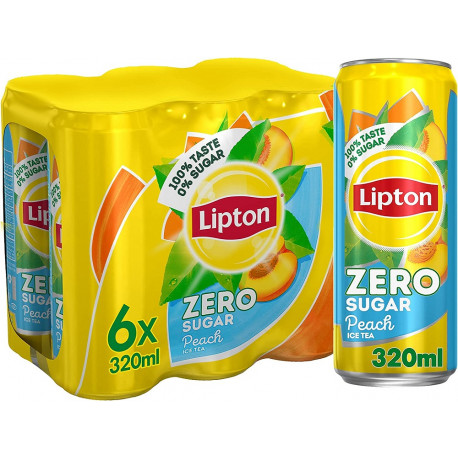 Lipton Peach Zero Sugar Iced Tea 6 x...