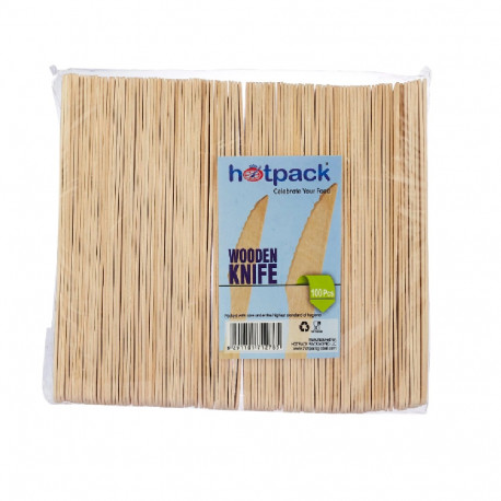 Hotpack Disposable Wooden Knife 100...