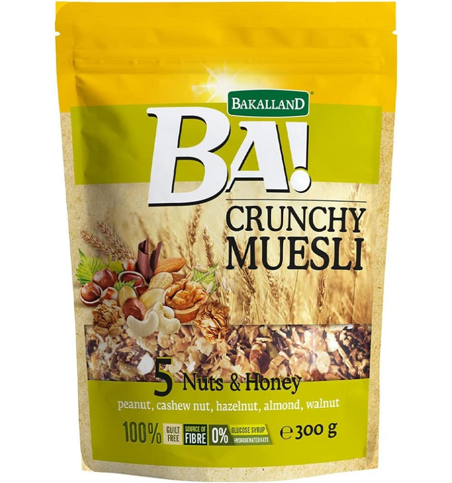 Bakalland Crunchy Muesli 5 Nuts with Chocolate 300g