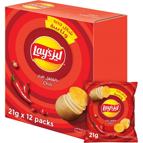 Lay's Chili Potato Chips 12 Pack x 21G