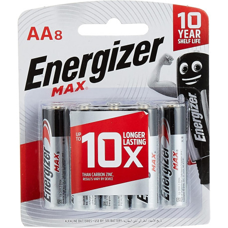 Energizer Max Alkaline AA 8 Pieces...