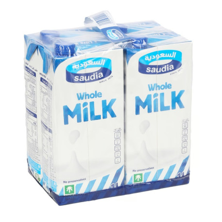 Saudia Long Life Whole Milk 4x1L