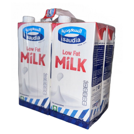 Saudia Long Life Low Fat Milk 4x1L