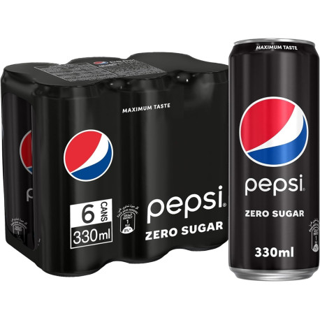 Pepsi Zero Suger Soft Drink 6X330ML