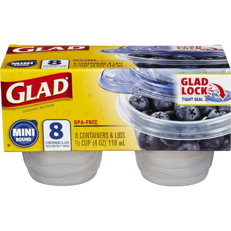 Glad Mini Round 8 Containers 118ML